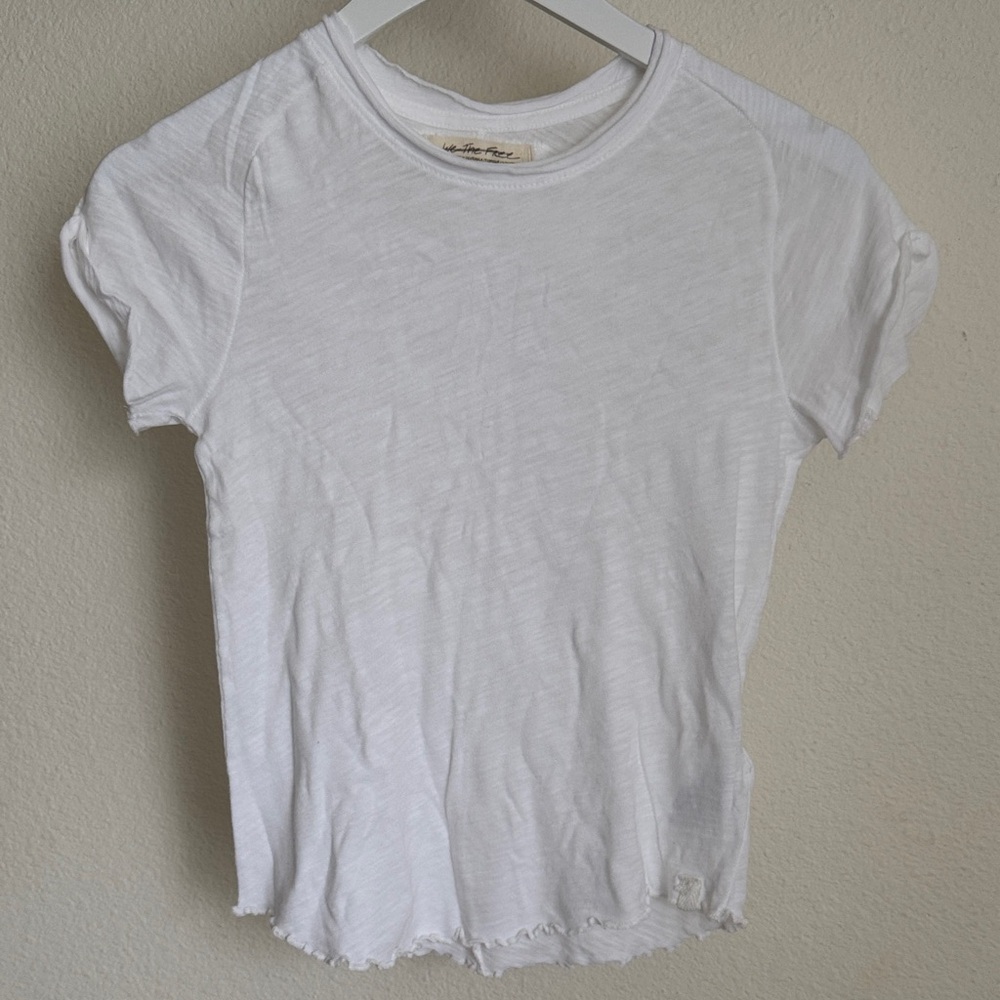 We The Free White Short Sleeve Slub Tee White S